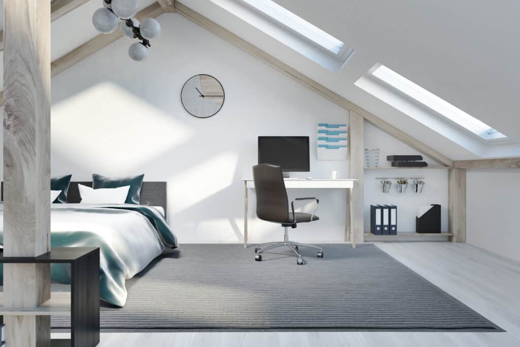a loft bedroom home office - FreelancingBoss